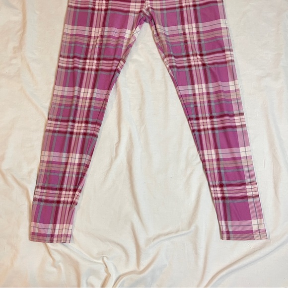 3/$15 LULA ROE Pink Plaid Leggings, TC - Picture 3 of 7